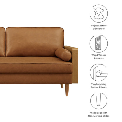 Modway - Kellan Vegan Leather Sofa by Modway  Living Room Sofas and Armchairs Brown - EEI-6942-WAL-TAN