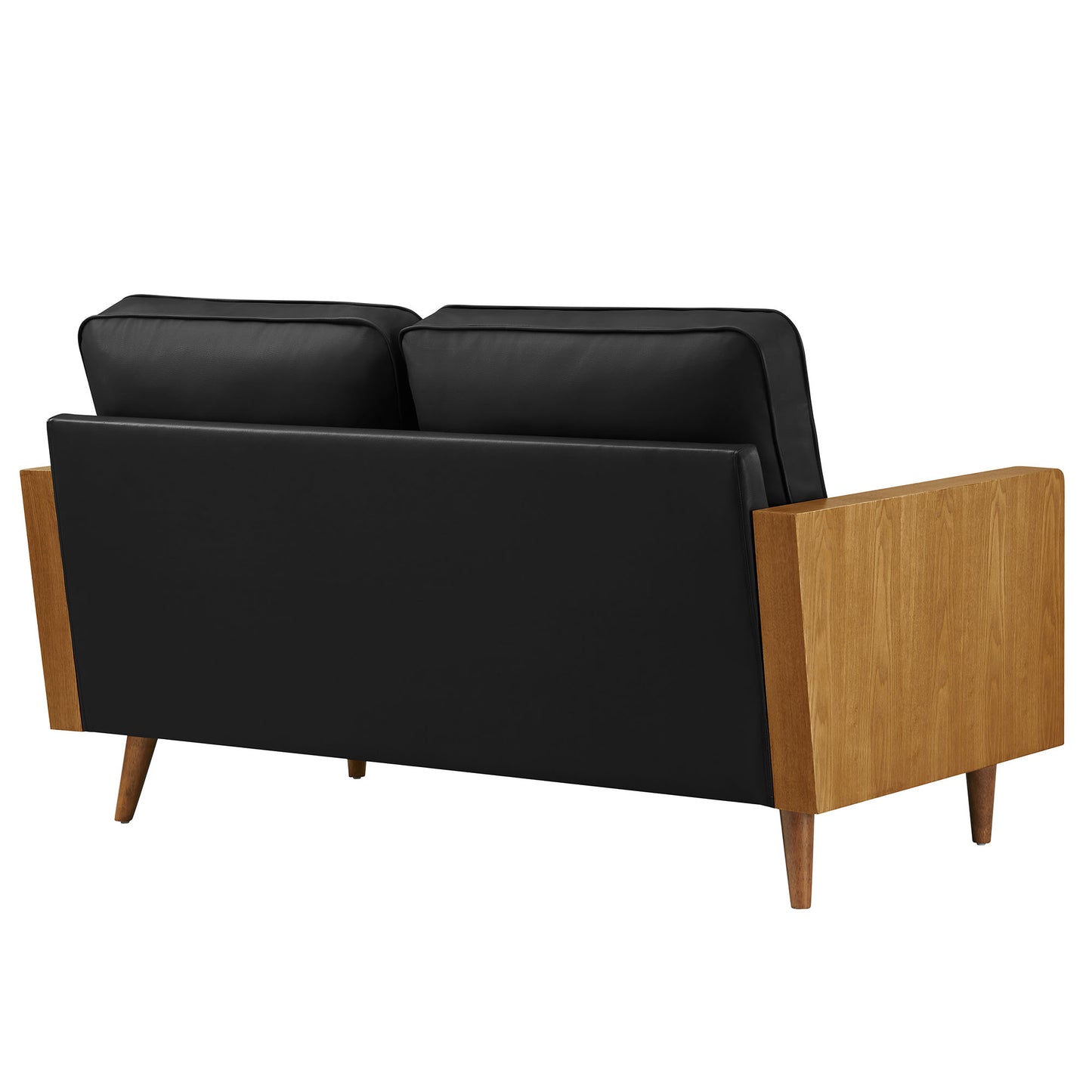 Modway - Kellan Vegan Leather Loveseat by Modway  Living Room Sofas and Armchairs Black - EEI-6943-WAL-BLK