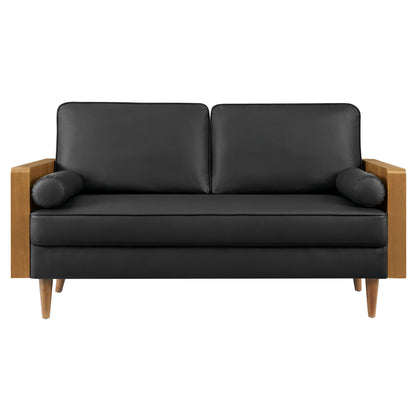 Modway - Kellan Vegan Leather Loveseat by Modway  Living Room Sofas and Armchairs Black - EEI-6943-WAL-BLK