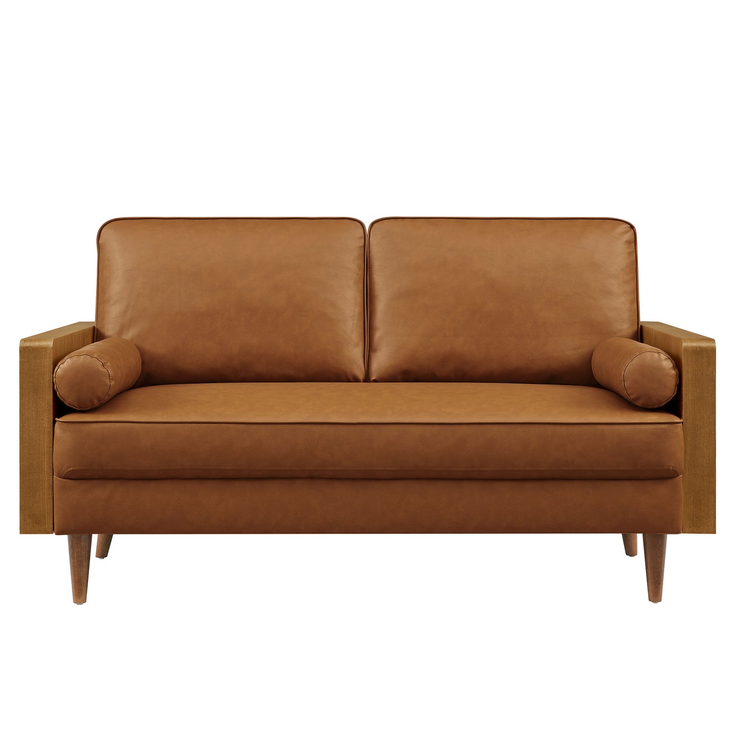 Modway - Kellan Vegan Leather Loveseat by Modway  Living Room Sofas and Armchairs Brown - EEI-6943-WAL-TAN