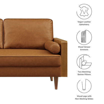 Modway - Kellan Vegan Leather Loveseat by Modway  Living Room Sofas and Armchairs Brown - EEI-6943-WAL-TAN