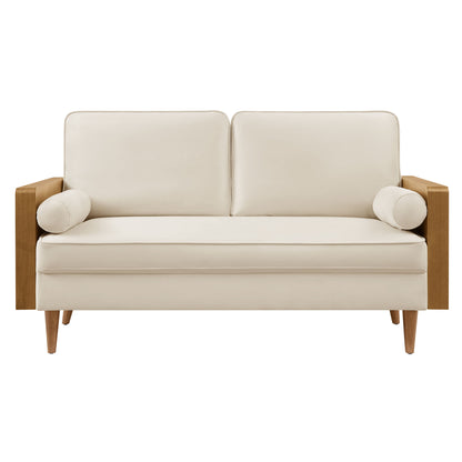 Modway - Kellan Performance Velvet Loveseat by Modway  Living Room Sofas and Armchairs Oatmeal - EEI-6945-WAL-ALA