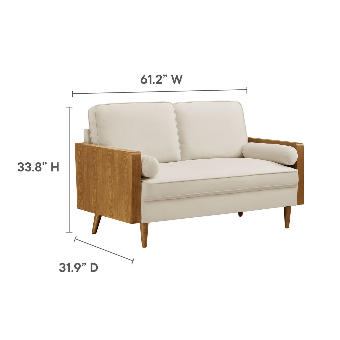 Modway - Kellan Performance Velvet Loveseat by Modway  Living Room Sofas and Armchairs Oatmeal - EEI-6945-WAL-ALA
