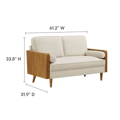 Modway - Kellan Performance Velvet Loveseat by Modway  Living Room Sofas and Armchairs Oatmeal - EEI-6945-WAL-ALA