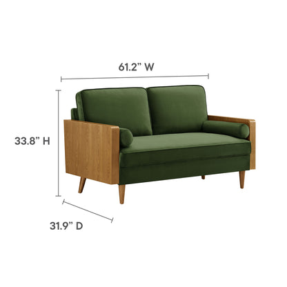 Modway - Kellan Performance Velvet Loveseat by Modway  Living Room Sofas and Armchairs Green - EEI-6945-WAL-MOG