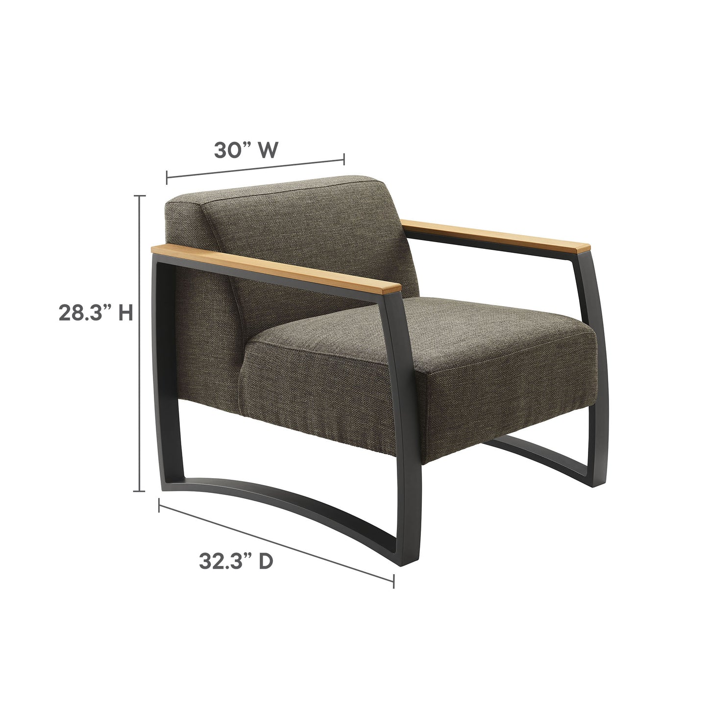 Modway - Sauve Outdoor Patio Aluminum and Fabric Armchair by Modway  Outdoor Furniture Sofa Sectionals Brown - EEI-6947-CHA-SMO