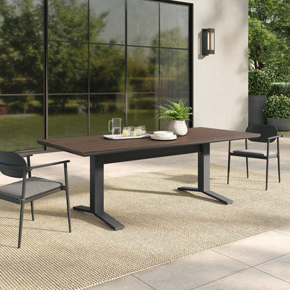 Modway - Gavelston 91" Outdoor Patio Aluminum Dining Table by Modway  Outdoor Furniture Bar and Dining Gray - EEI-6948-GWA-GRY