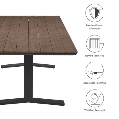 Modway - Gavelston 91" Outdoor Patio Aluminum Dining Table by Modway  Outdoor Furniture Bar and Dining Gray - EEI-6948-GWA-GRY