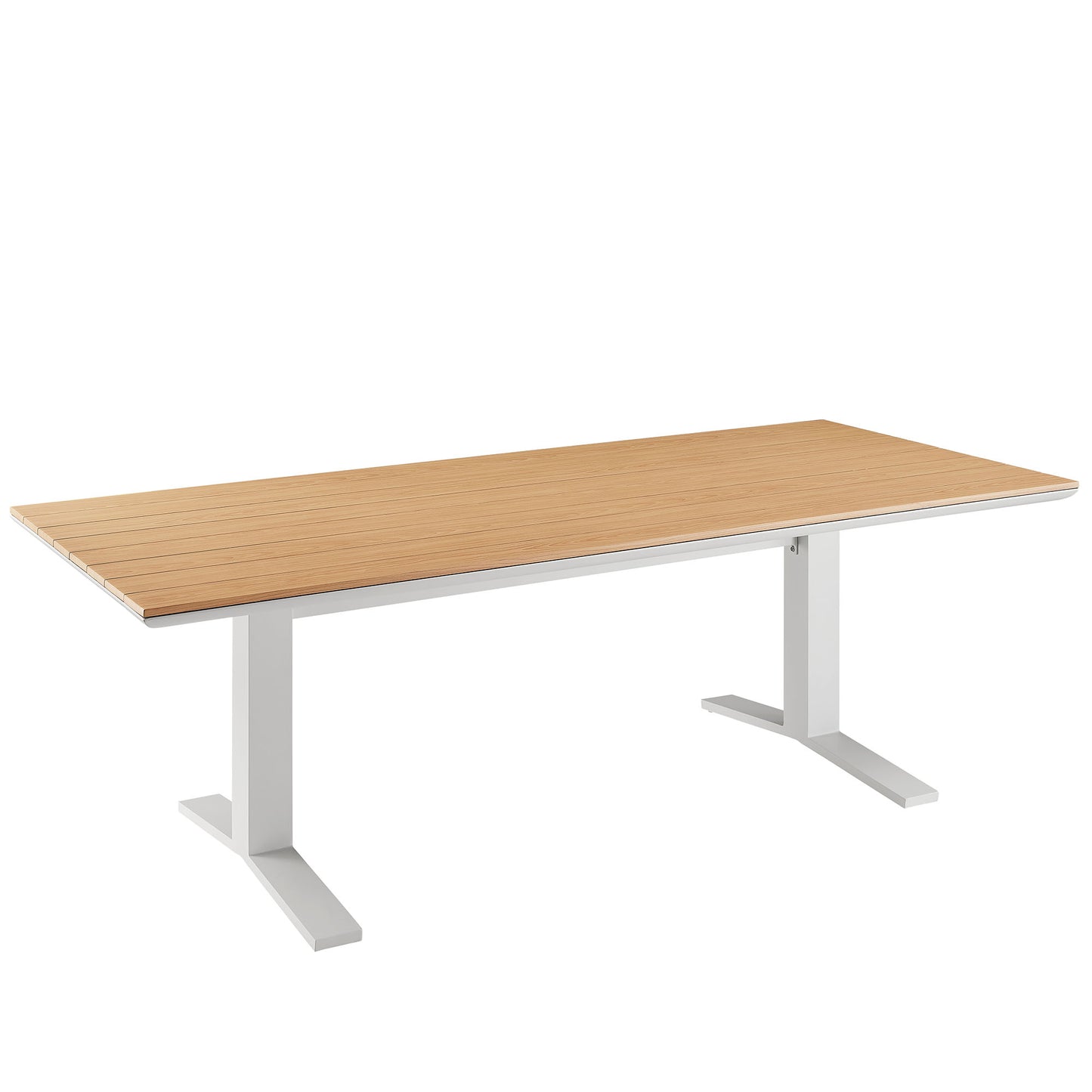 Modway - Gavelston 91" Outdoor Patio Aluminum Dining Table by Modway  Outdoor Furniture Bar and Dining White - EEI-6948-NAT-WHI