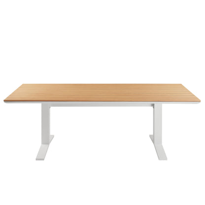 Modway - Gavelston 91" Outdoor Patio Aluminum Dining Table by Modway  Outdoor Furniture Bar and Dining White - EEI-6948-NAT-WHI