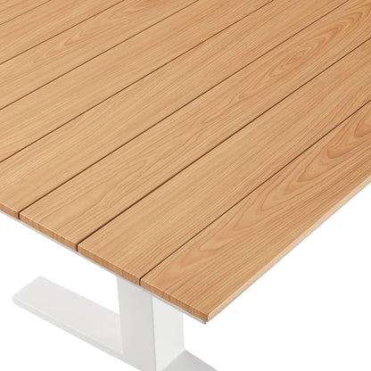 Modway - Gavelston 91" Outdoor Patio Aluminum Dining Table by Modway  Outdoor Furniture Bar and Dining White - EEI-6948-NAT-WHI