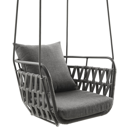 Modway - Kaliah Outdoor Patio Aluminum Swing Chair by Modway  Outdoor Furniture Daybeds and Lounges Brown - EEI-6949-CHA-CHA