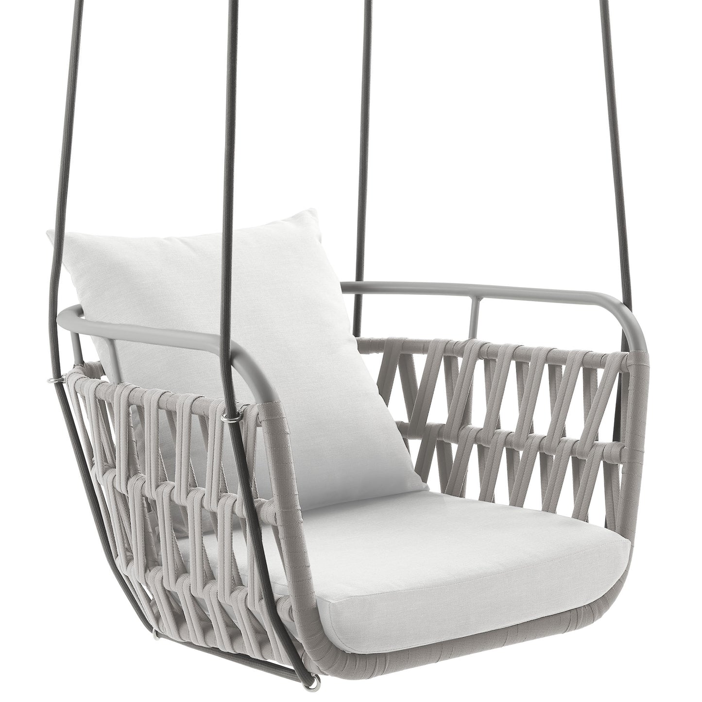 Modway - Kaliah Outdoor Patio Aluminum Swing Chair by Modway  Outdoor Furniture Daybeds and Lounges White - EEI-6949-LGR-WHI