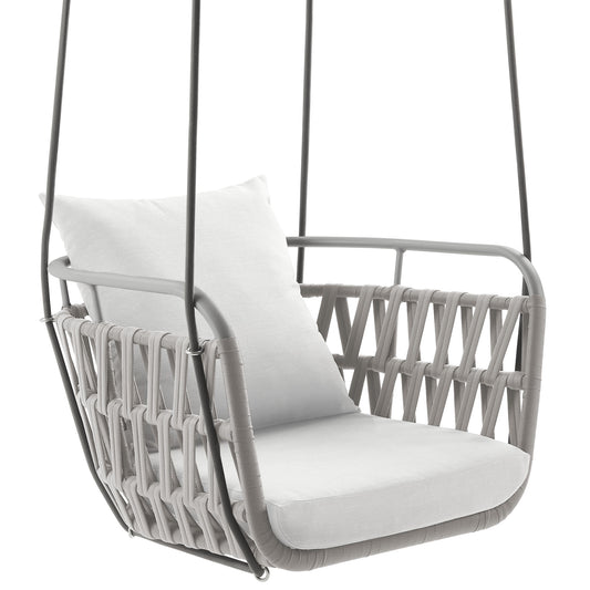 Modway - Kaliah Outdoor Patio Aluminum Swing Chair by Modway  Outdoor Furniture Daybeds and Lounges White - EEI-6949-LGR-WHI