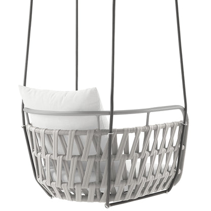 Modway - Kaliah Outdoor Patio Aluminum Swing Chair by Modway  Outdoor Furniture Daybeds and Lounges White - EEI-6949-LGR-WHI