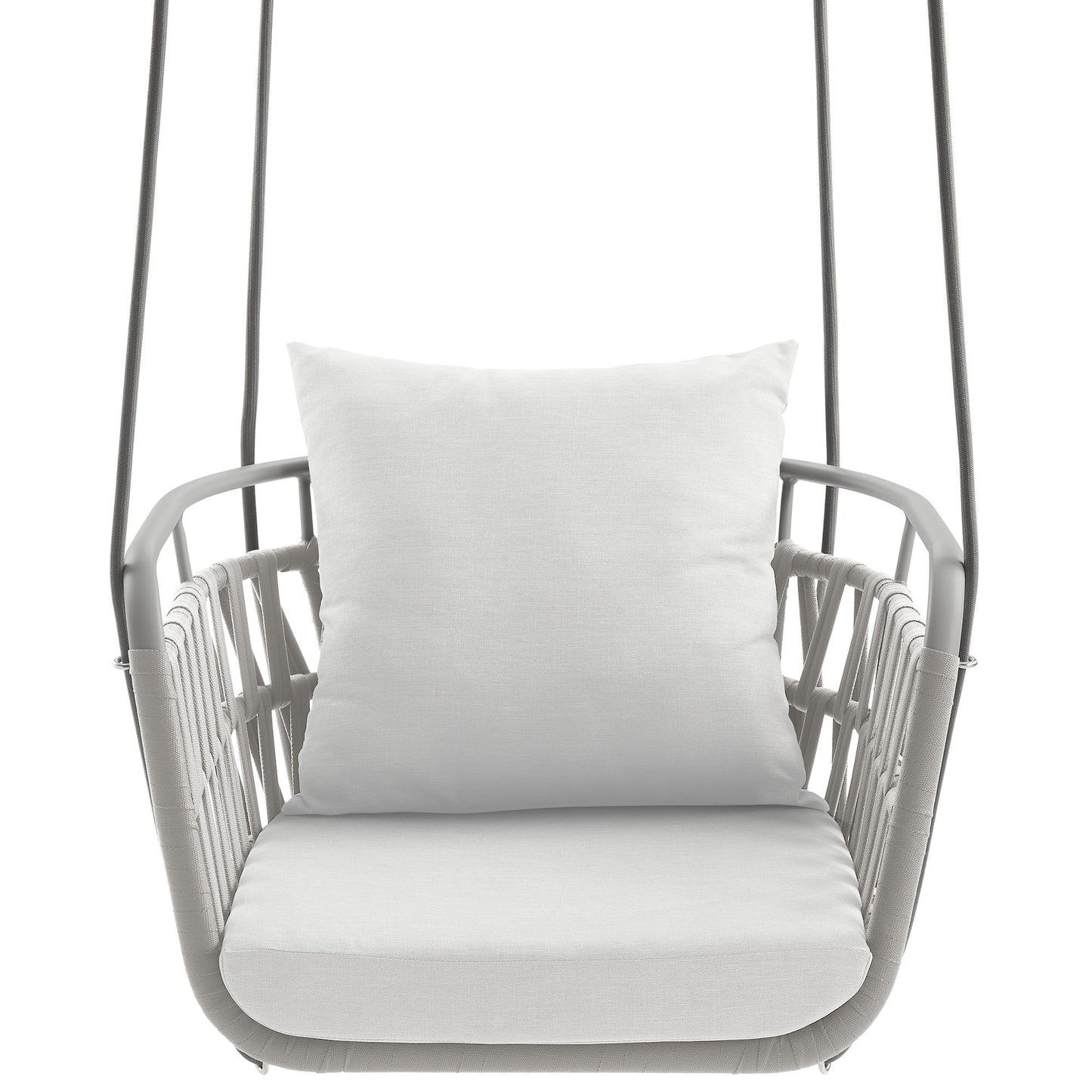 Modway - Kaliah Outdoor Patio Aluminum Swing Chair by Modway  Outdoor Furniture Daybeds and Lounges White - EEI-6949-LGR-WHI