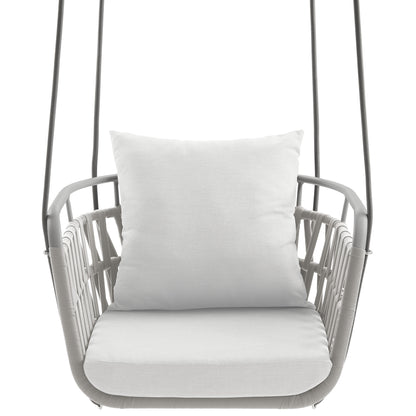 Modway - Kaliah Outdoor Patio Aluminum Swing Chair by Modway  Outdoor Furniture Daybeds and Lounges White - EEI-6949-LGR-WHI