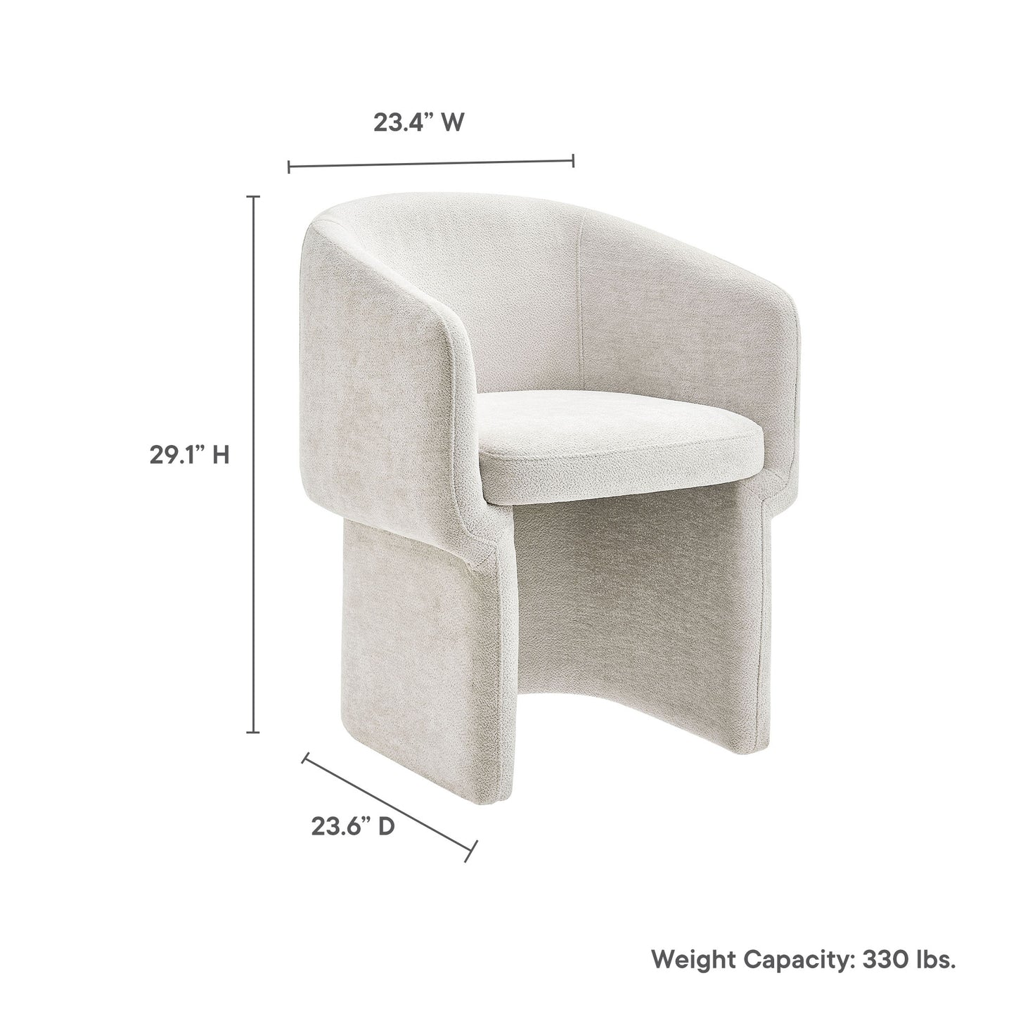 Modway - Verity Barrel Back Chenille Dining Armchair by Modway  Bar and Dining Dining Chairs White - EEI-6951-IVO