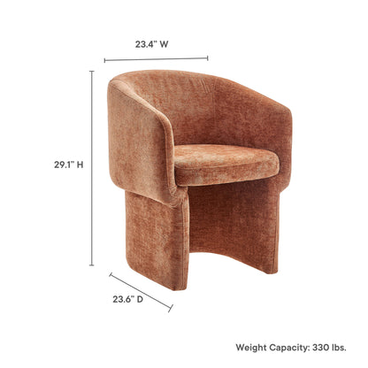 Modway - Verity Barrel Back Chenille Dining Armchair by Modway  Bar and Dining Dining Chairs Brown - EEI-6951-RUS