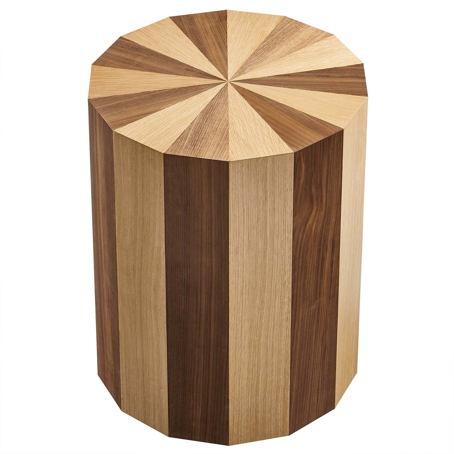 Modway - Twirl Two-Toned Wood Veneer Side Table by Modway  Living Room Tables Brown - EEI-6952-OAK-WAL