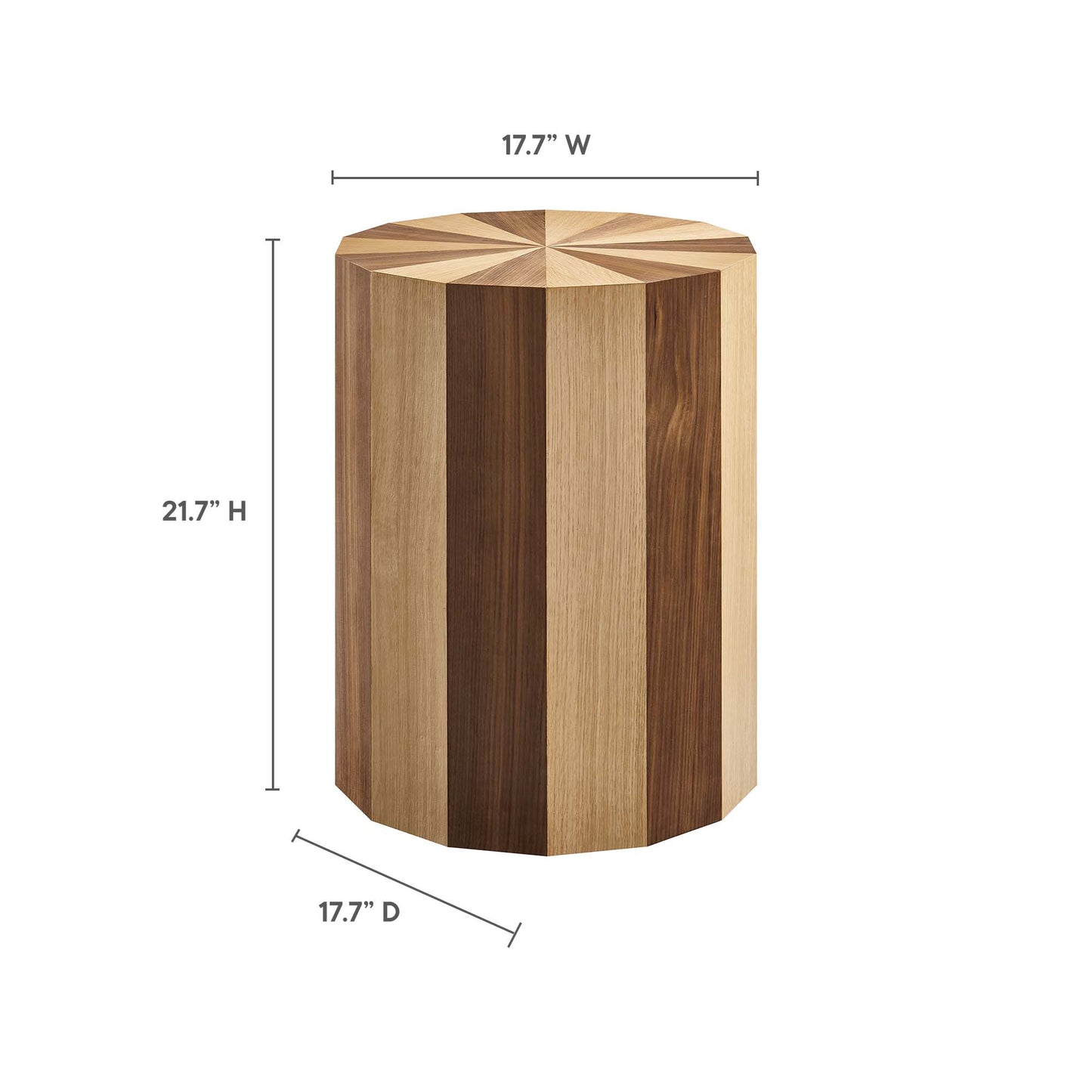 Modway - Twirl Two-Toned Wood Veneer Side Table by Modway  Living Room Tables Brown - EEI-6952-OAK-WAL