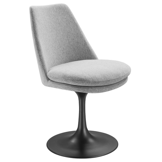 Modway Outlet Lippa Swivel Dining Upholstered Side Chair by Modway  Bar and Dining Furniture Black Light Gray - EEI-6953-BLK-HLG