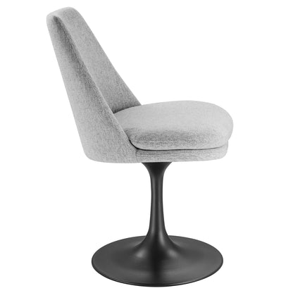Modway Outlet Lippa Swivel Dining Upholstered Side Chair by Modway  Bar and Dining Furniture Black Light Gray - EEI-6953-BLK-HLG
