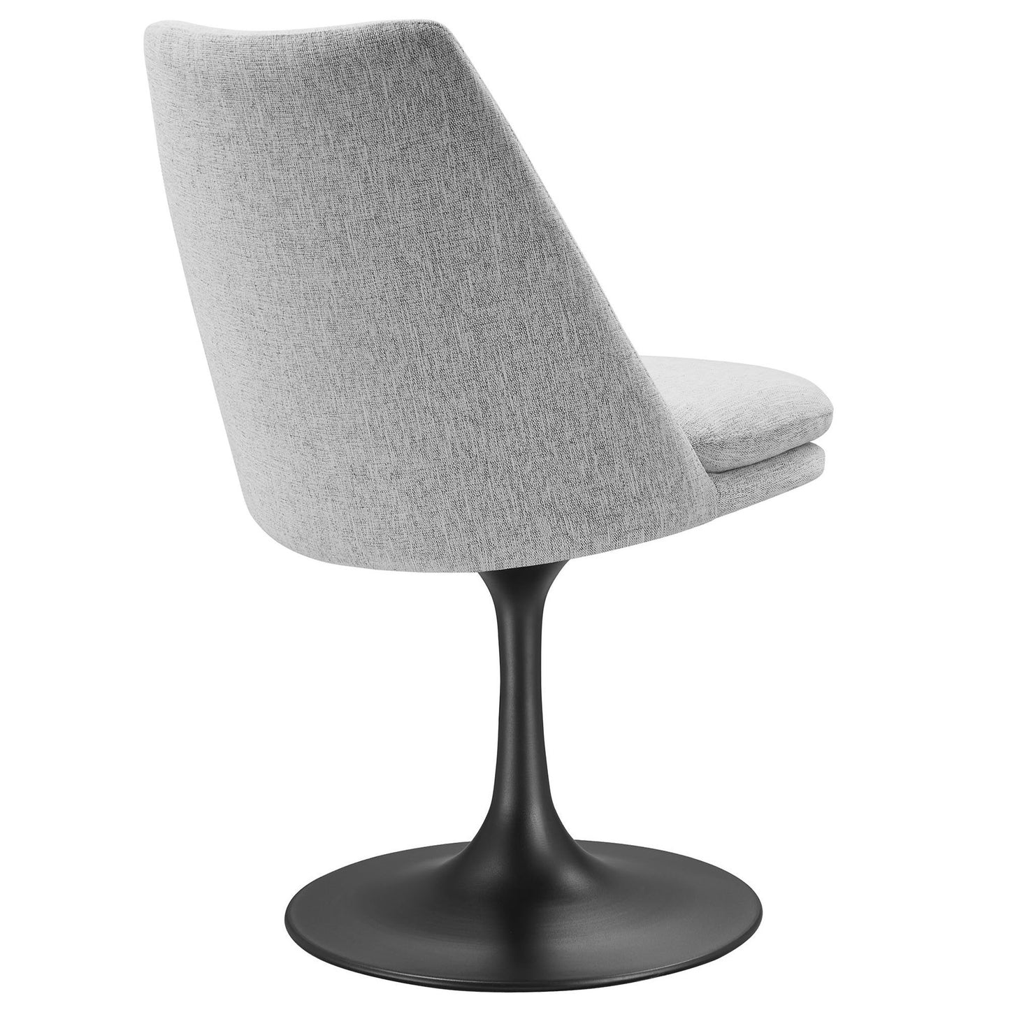 Modway Outlet Lippa Swivel Dining Upholstered Side Chair by Modway  Bar and Dining Furniture Black Light Gray - EEI-6953-BLK-HLG