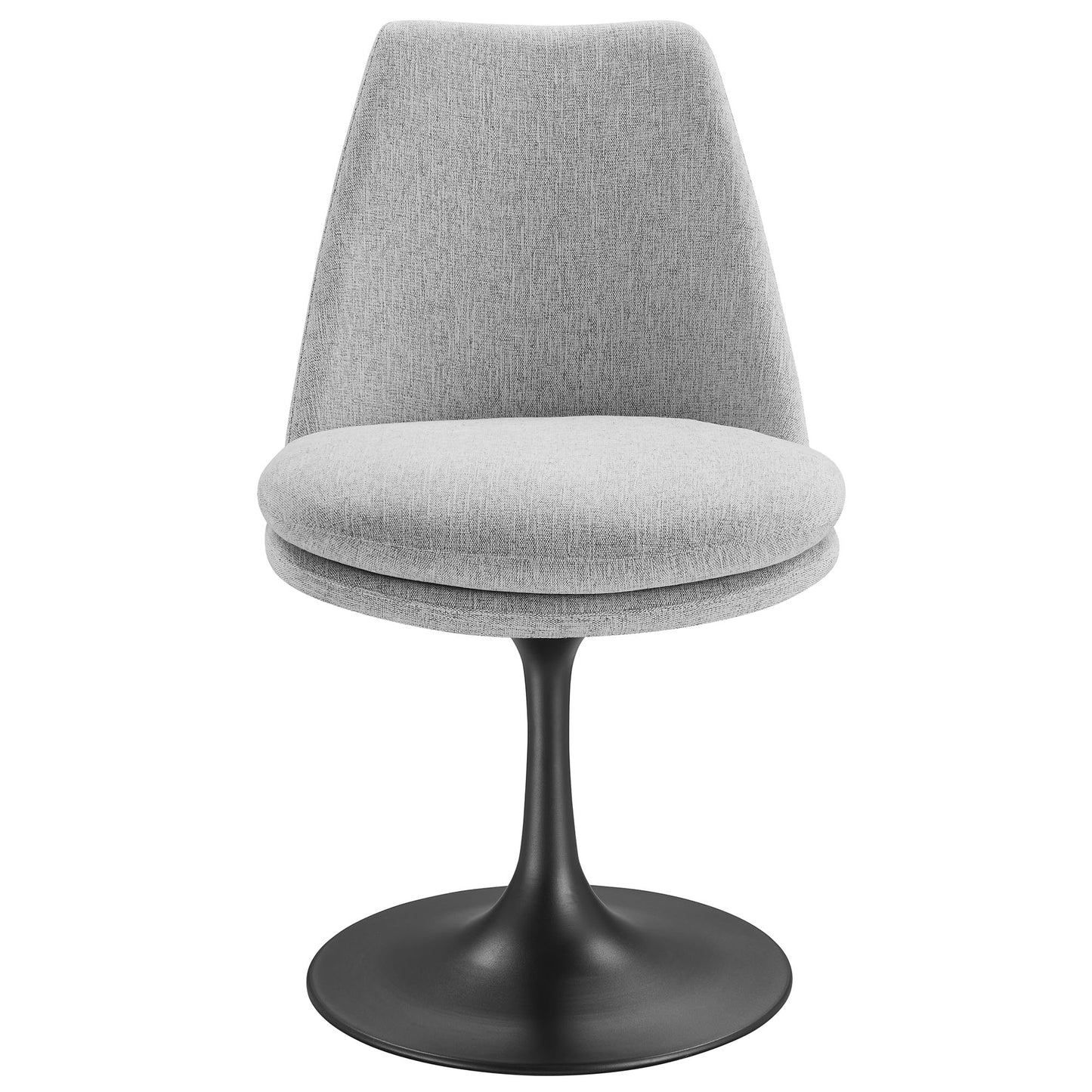 Modway Outlet Lippa Swivel Dining Upholstered Side Chair by Modway  Bar and Dining Furniture Black Light Gray - EEI-6953-BLK-HLG