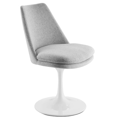 Modway Outlet Lippa Swivel Dining Upholstered Side Chair by Modway  Bar and Dining Furniture White Light Gray - EEI-6953-WHI-HLG
