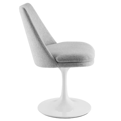 Modway Outlet Lippa Swivel Dining Upholstered Side Chair by Modway  Bar and Dining Furniture White Light Gray - EEI-6953-WHI-HLG