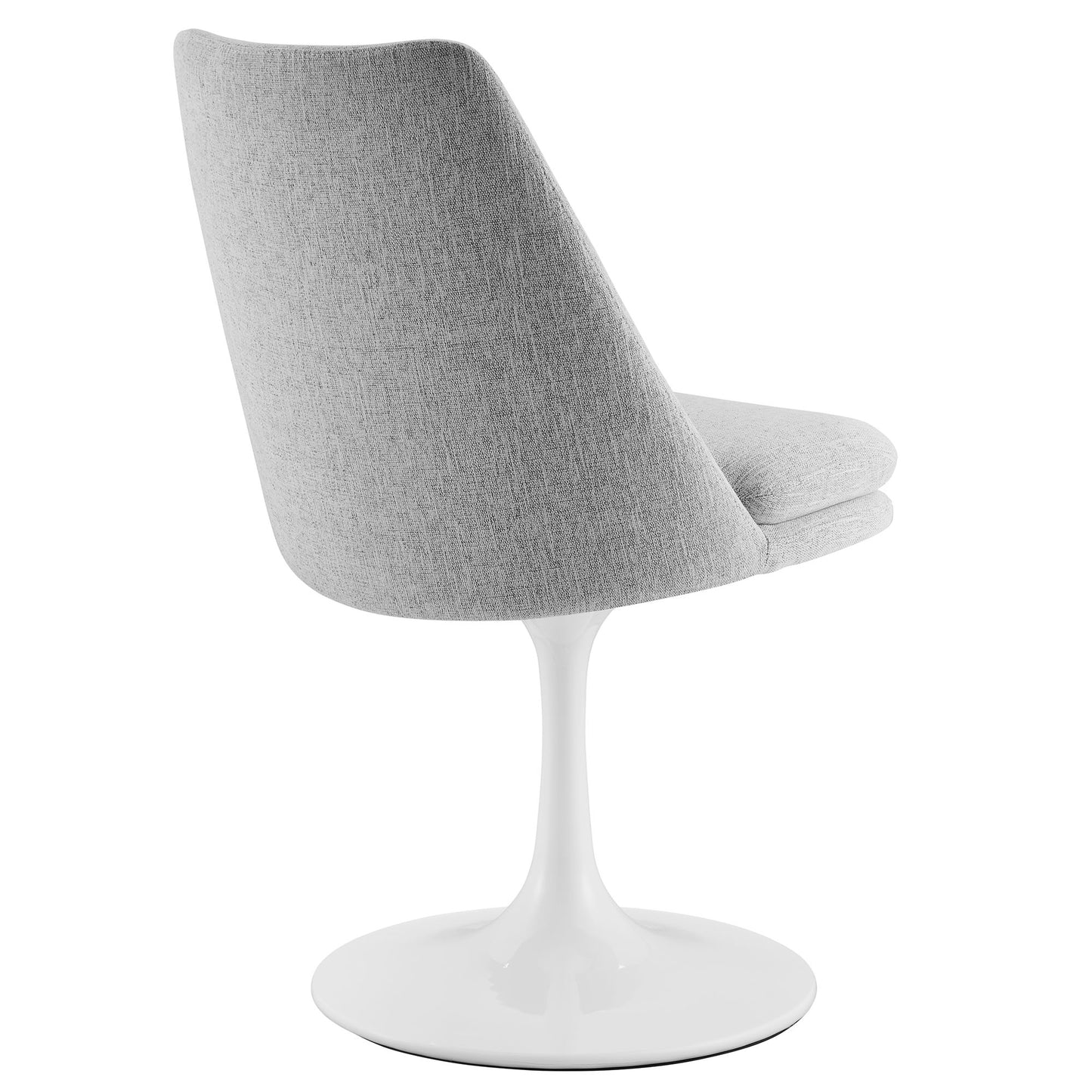 Modway Outlet Lippa Swivel Dining Upholstered Side Chair by Modway  Bar and Dining Furniture White Light Gray - EEI-6953-WHI-HLG