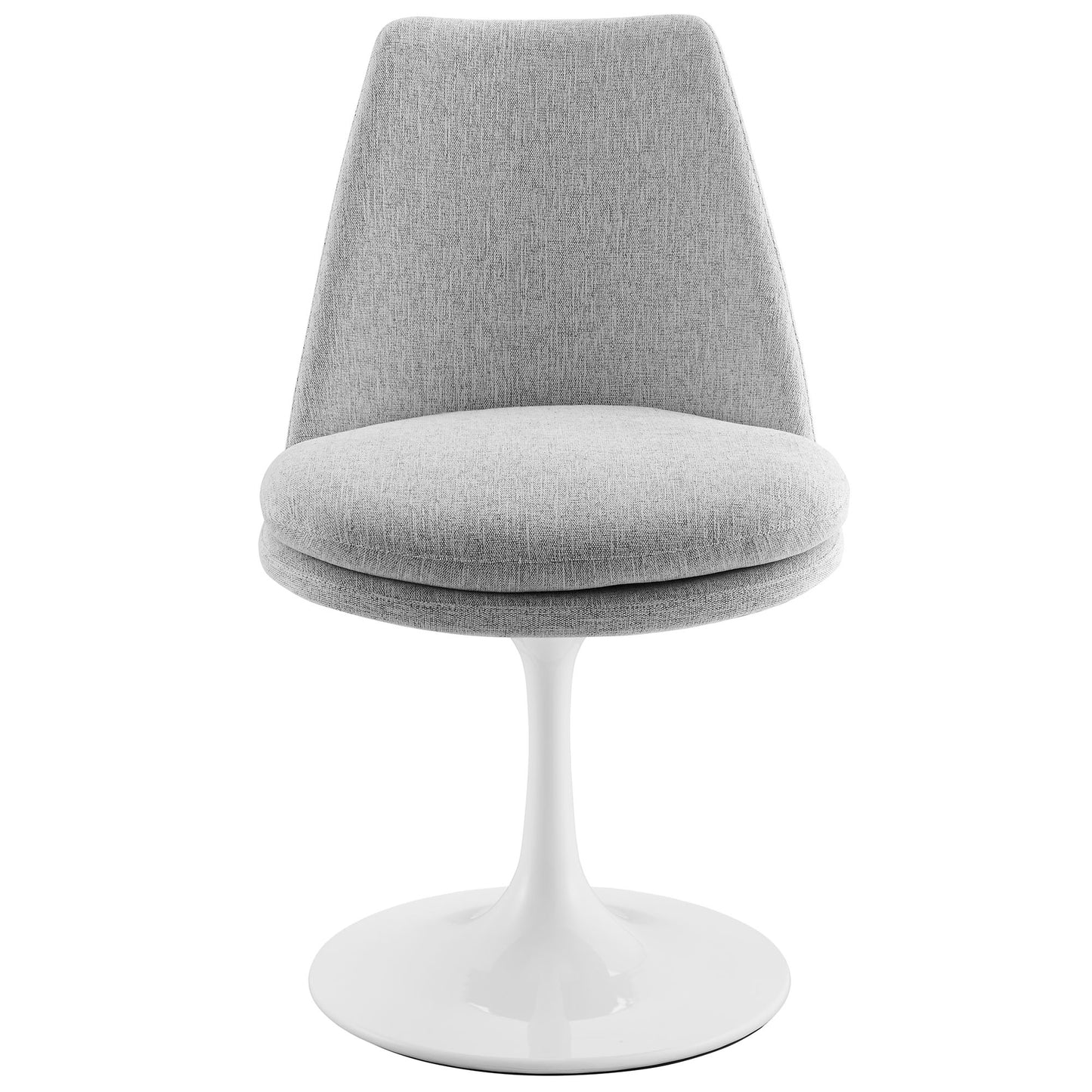 Modway Outlet Lippa Swivel Dining Upholstered Side Chair by Modway  Bar and Dining Furniture White Light Gray - EEI-6953-WHI-HLG