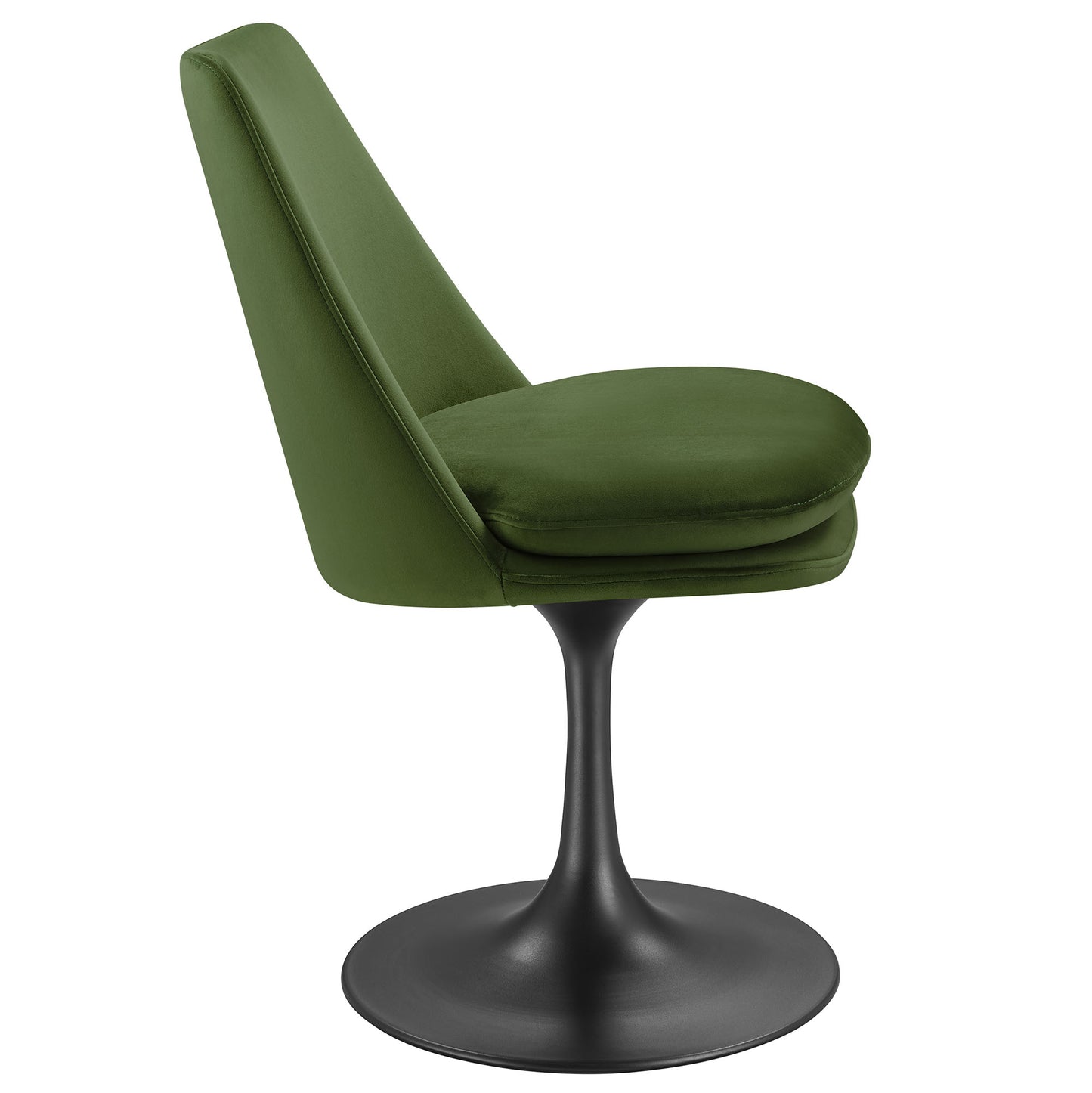 Modway Outlet Lippa Swivel Dining Performance Velvet Side Chair by Modway  Bar and Dining Furniture Black Moss Green - EEI-6954-BLK-MOG