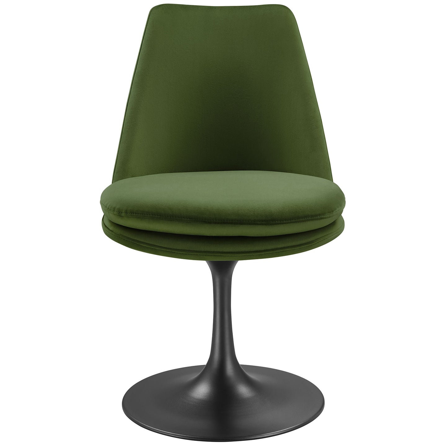 Modway Outlet Lippa Swivel Dining Performance Velvet Side Chair by Modway  Bar and Dining Furniture Black Moss Green - EEI-6954-BLK-MOG