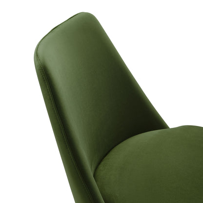 Modway Outlet Lippa Swivel Dining Performance Velvet Side Chair by Modway  Bar and Dining Furniture Black Moss Green - EEI-6954-BLK-MOG