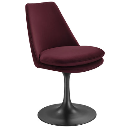 Modway Outlet Lippa Swivel Dining Performance Velvet Side Chair by Modway  Bar and Dining Furniture Black Mulberry - EEI-6954-BLK-MUL