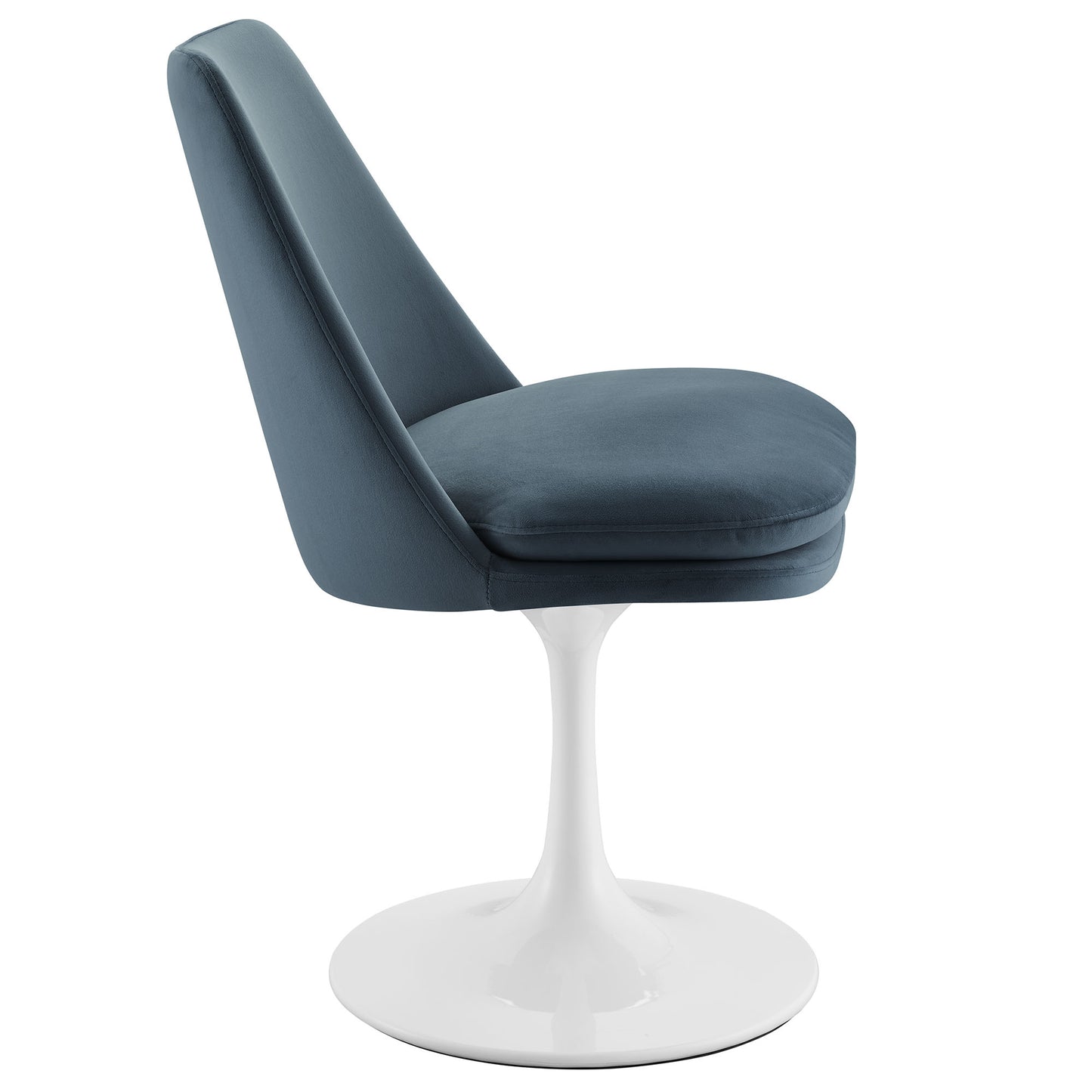 Modway Outlet Lippa Swivel Dining Performance Velvet Side Chair by Modway  Bar and Dining Furniture White Cadet Blue - EEI-6954-WHI-CAB