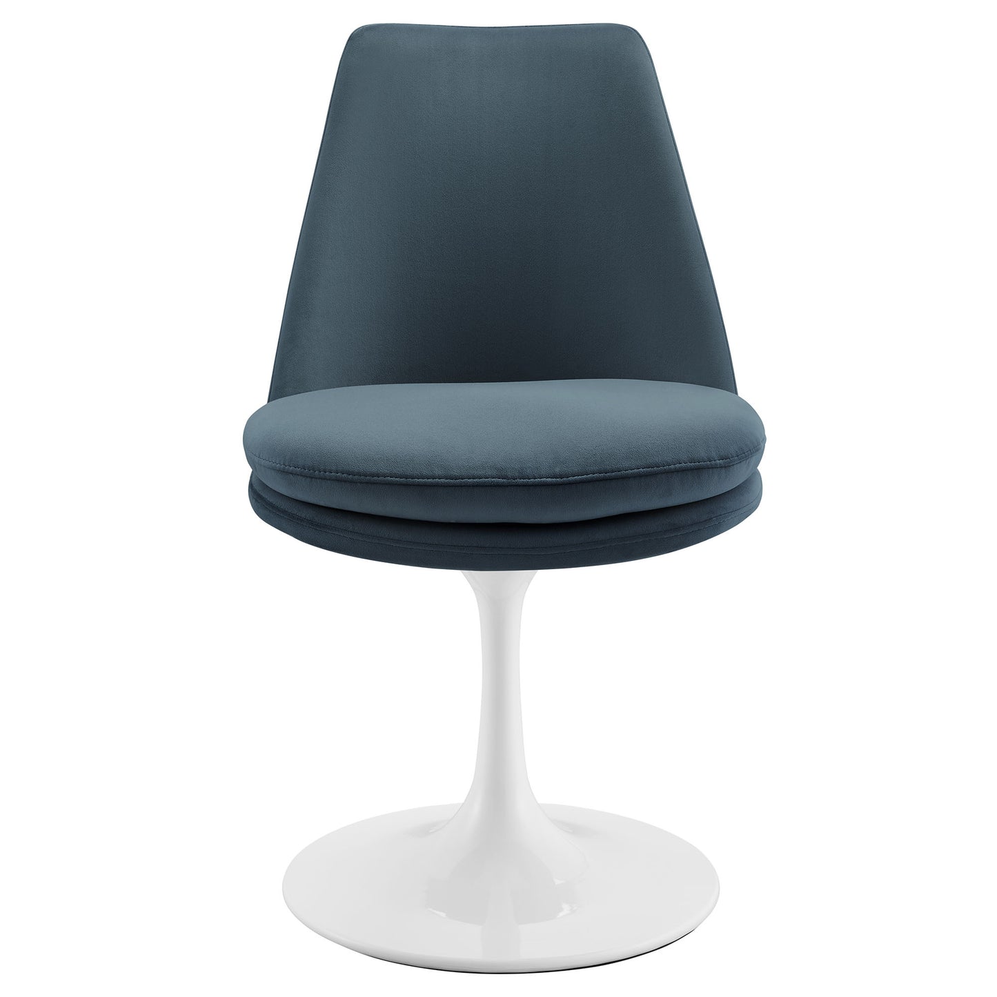 Modway Outlet Lippa Swivel Dining Performance Velvet Side Chair by Modway  Bar and Dining Furniture White Cadet Blue - EEI-6954-WHI-CAB