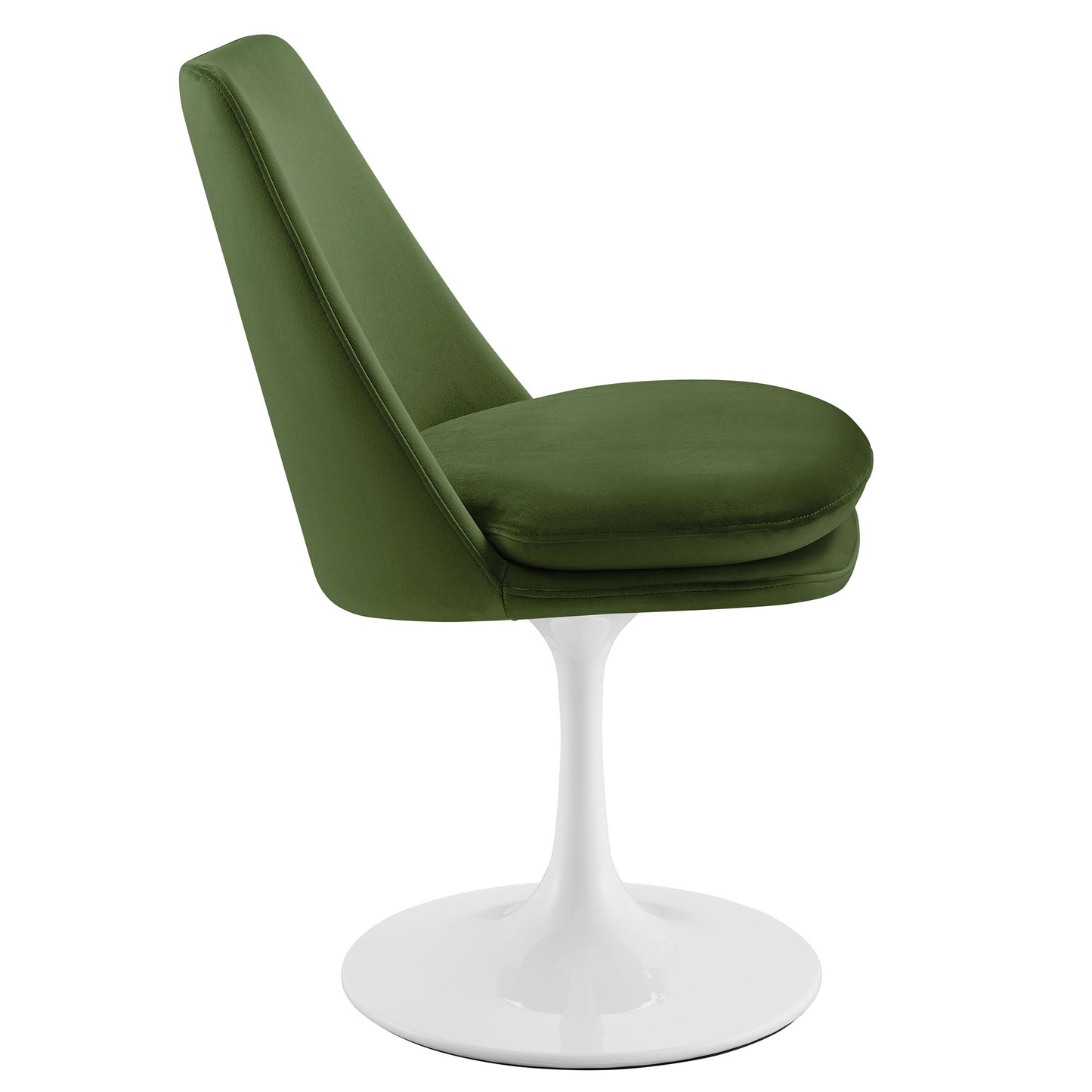 Modway Outlet Lippa Swivel Dining Performance Velvet Side Chair by Modway  Bar and Dining Furniture White Moss Green - EEI-6954-WHI-MOG