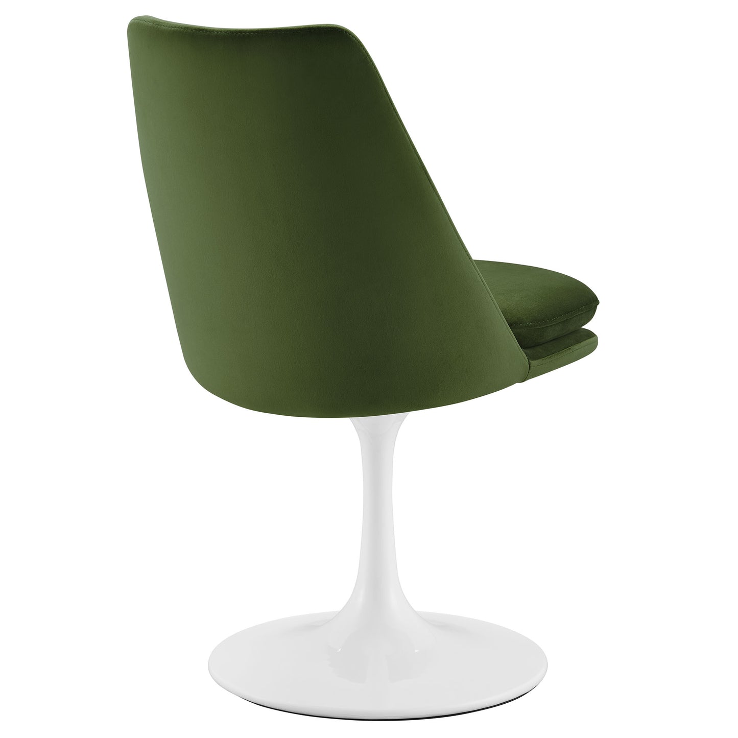 Modway Outlet Lippa Swivel Dining Performance Velvet Side Chair by Modway  Bar and Dining Furniture White Moss Green - EEI-6954-WHI-MOG