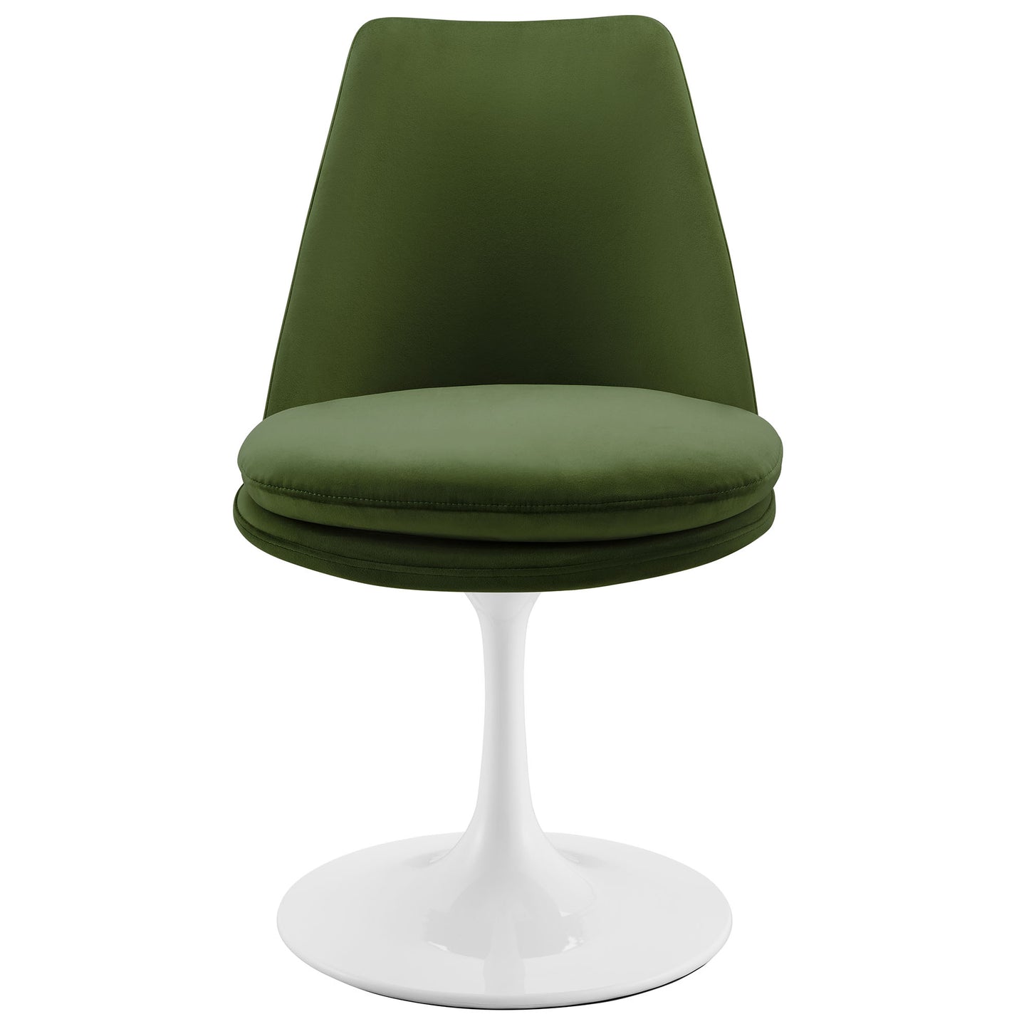 Modway Outlet Lippa Swivel Dining Performance Velvet Side Chair by Modway  Bar and Dining Furniture White Moss Green - EEI-6954-WHI-MOG