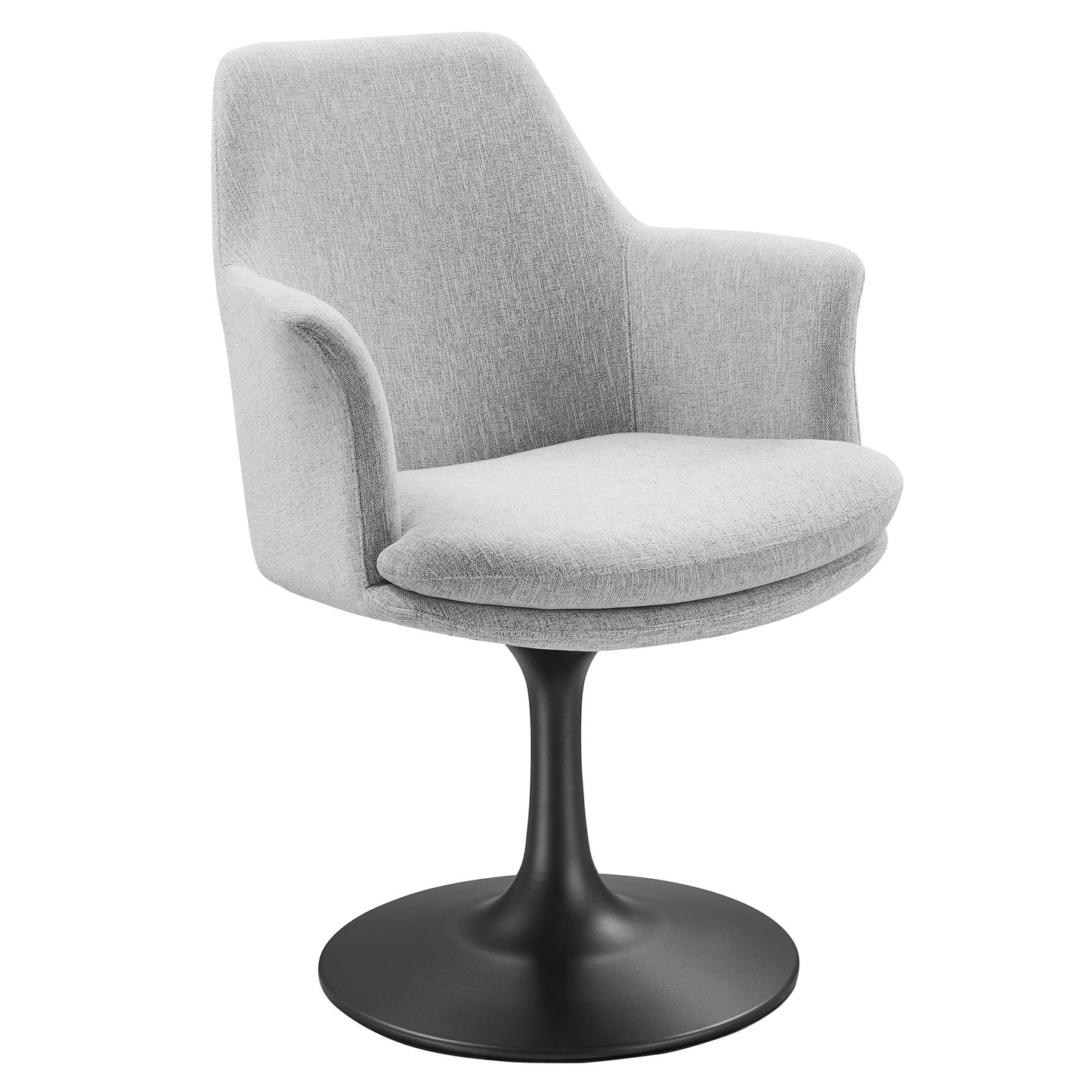 Modway Outlet Lippa Swivel Dining Upholstered Armchair by Modway  Bar and Dining Furniture Black Light Gray - EEI-6956-BLK-HLG