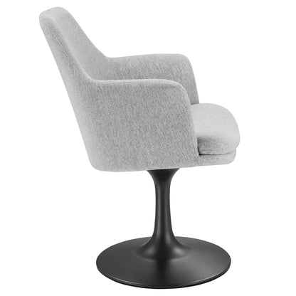 Modway Outlet Lippa Swivel Dining Upholstered Armchair by Modway  Bar and Dining Furniture Black Light Gray - EEI-6956-BLK-HLG