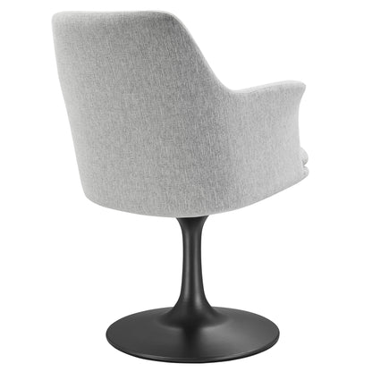 Modway Outlet Lippa Swivel Dining Upholstered Armchair by Modway  Bar and Dining Furniture Black Light Gray - EEI-6956-BLK-HLG