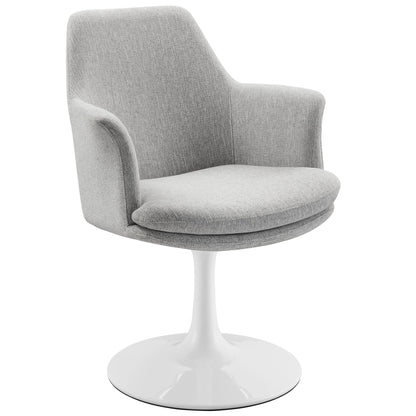 Modway Outlet Lippa Swivel Dining Upholstered Armchair by Modway  Bar and Dining Furniture White Light Gray - EEI-6956-WHI-HLG