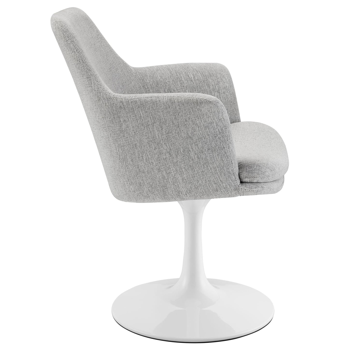 Modway Outlet Lippa Swivel Dining Upholstered Armchair by Modway  Bar and Dining Furniture White Light Gray - EEI-6956-WHI-HLG