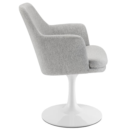 Modway Outlet Lippa Swivel Dining Upholstered Armchair by Modway  Bar and Dining Furniture White Light Gray - EEI-6956-WHI-HLG