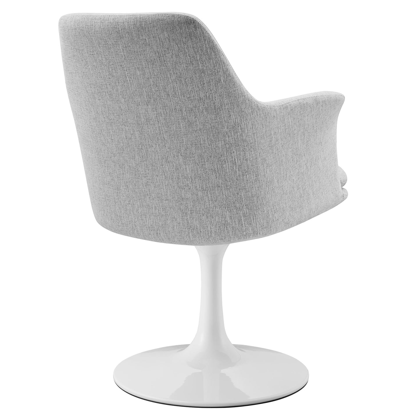 Modway Outlet Lippa Swivel Dining Upholstered Armchair by Modway  Bar and Dining Furniture White Light Gray - EEI-6956-WHI-HLG