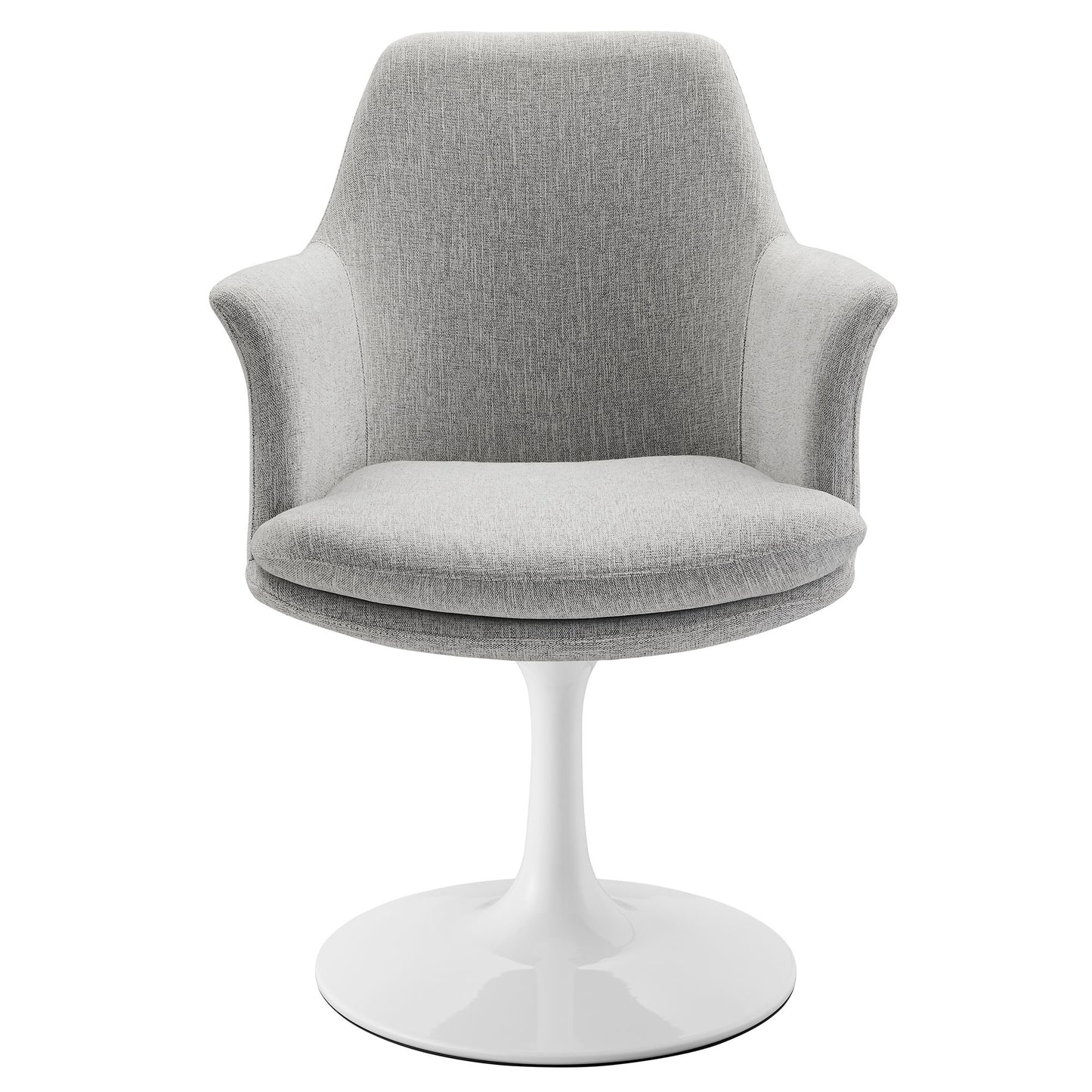 Modway Outlet Lippa Swivel Dining Upholstered Armchair by Modway  Bar and Dining Furniture White Light Gray - EEI-6956-WHI-HLG